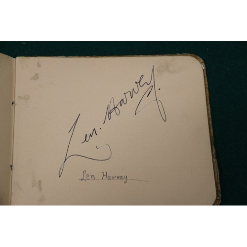 211 - An autograph book, reputedly containing autographs from Max Miller, Mary Ellis, Arthur Askey and man... 