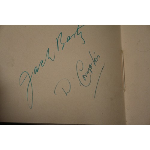 211 - An autograph book, reputedly containing autographs from Max Miller, Mary Ellis, Arthur Askey and man... 