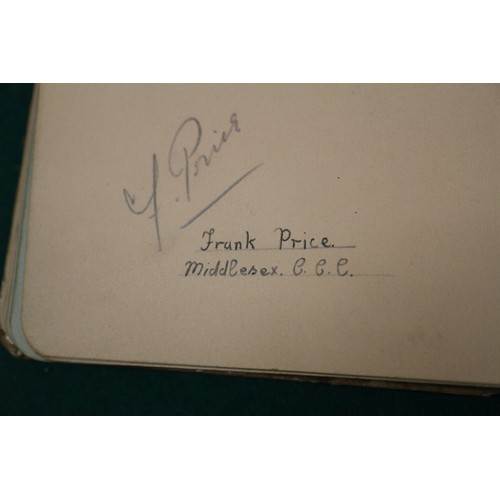 211 - An autograph book, reputedly containing autographs from Max Miller, Mary Ellis, Arthur Askey and man... 