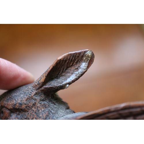 152 - A black forest carved wood model of a rabbit woodcutter, 8