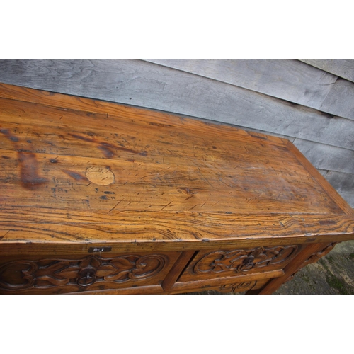 536 - An antique Chinese carved elm 