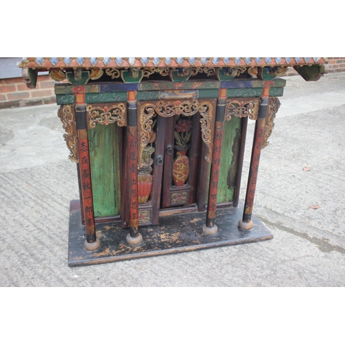 537 - A Chinese carved and painted 