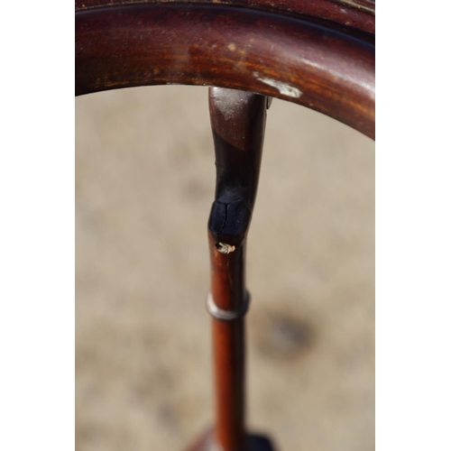 600 - A mahogany basin stand of Georgian design, fitted two drawers, on tripod splay support and pad feet,... 