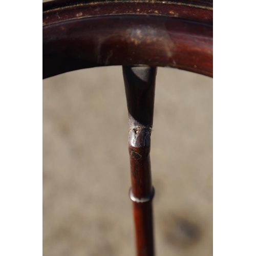 600 - A mahogany basin stand of Georgian design, fitted two drawers, on tripod splay support and pad feet,... 