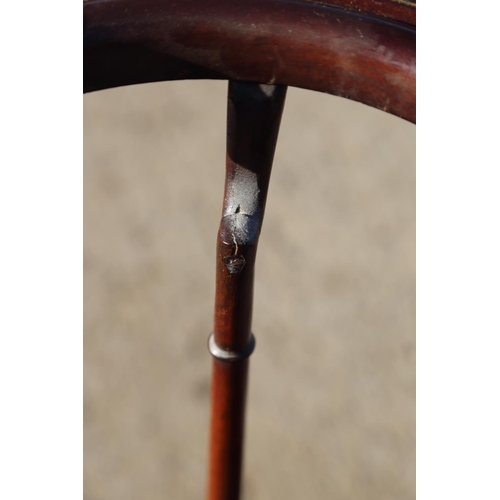 600 - A mahogany basin stand of Georgian design, fitted two drawers, on tripod splay support and pad feet,... 