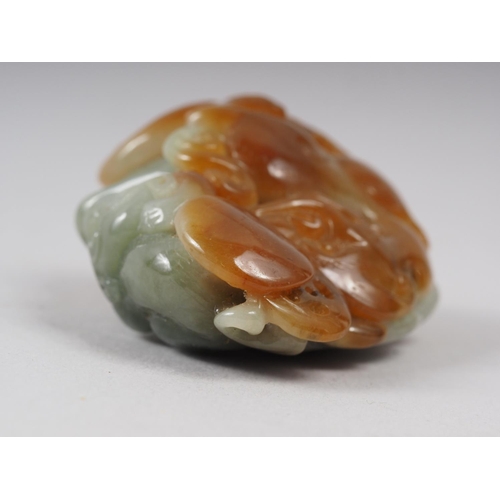 116 - A Chinese carved jade boulder with monkey and mythical beast, 4.6cm x 3.6cm approx