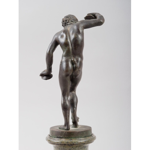 133 - A grand tour patinated bronze figure of the Medici faun (cymbal player), 7