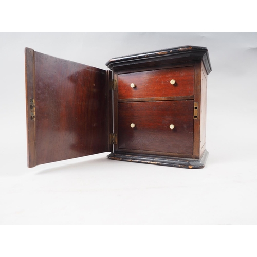 151 - A burr walnut trinket box, fitted two drawers enclosed panel door, 8