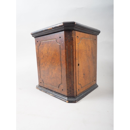 151 - A burr walnut trinket box, fitted two drawers enclosed panel door, 8