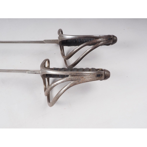 187 - A near pair of 19th century short sabres, one by Reeves, blade 23