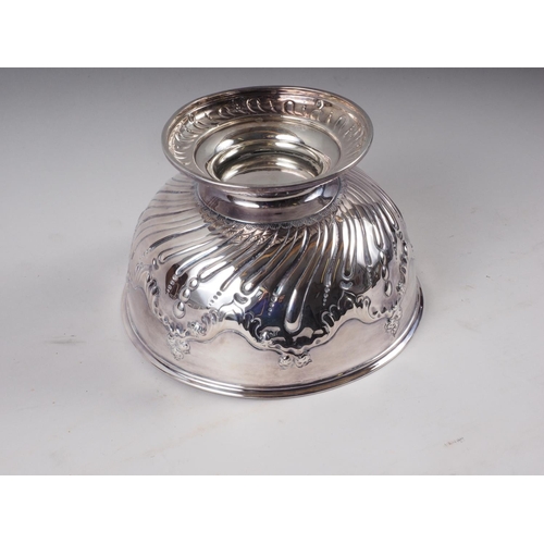 319 - A silver scroll embossed rosebowl, 17.41oz troy approx