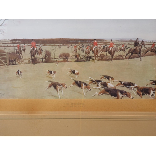 431 - Cecil Aldin: a pair of signed colour prints, hunting scenes, and a pair of smaller similar prints