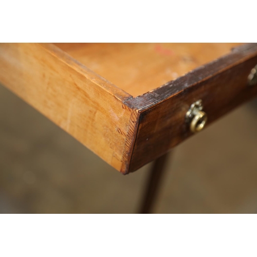 517 - A late 19th century mahogany Pembroke table, fitted one drawer, on square taper supports, 29