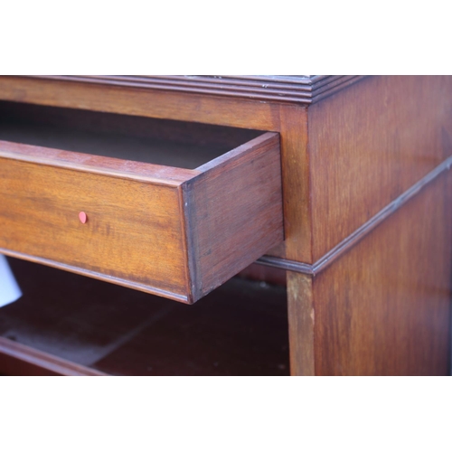 561 - A Maples late 19th century walnut book case, fitted two drawers over open shelves, on bracket feet, ... 