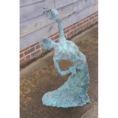 680 - John Penrose: a patinated bronze resin figure, 