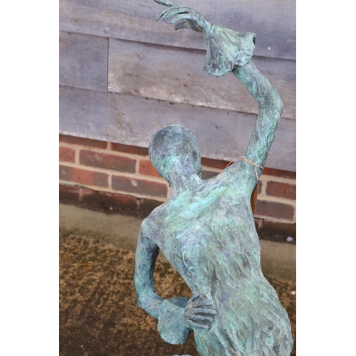 680 - John Penrose: a patinated bronze resin figure, 