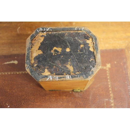 157 - A tortoiseshell octagonal single-section tea caddy, 4 1/2