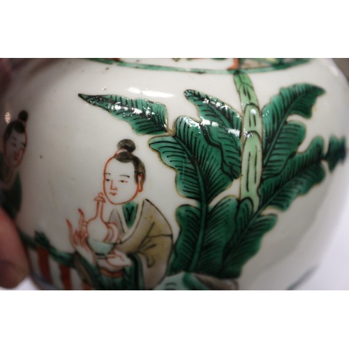 98 - A Chinese 19th century famille verte ginger jar, 5