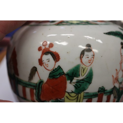 98 - A Chinese 19th century famille verte ginger jar, 5