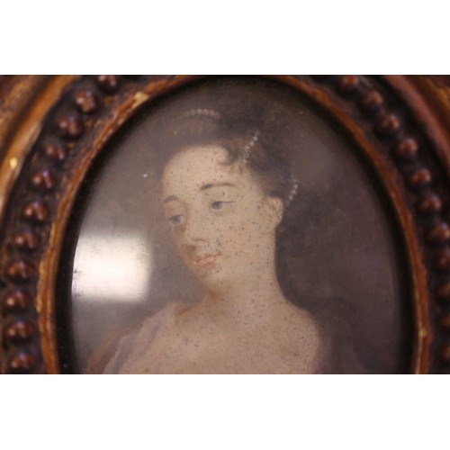 396 - A portrait miniature, inscribed verso Lady Banks, 6cm x 4.5cm, and a smaller portrait miniature, ins... 