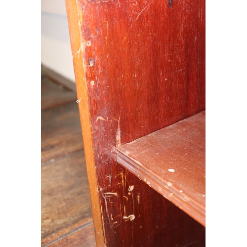 601 - A Maples late 19th century walnut bookcase, fitted two drawers over open shelves, on bracket feet, 4... 