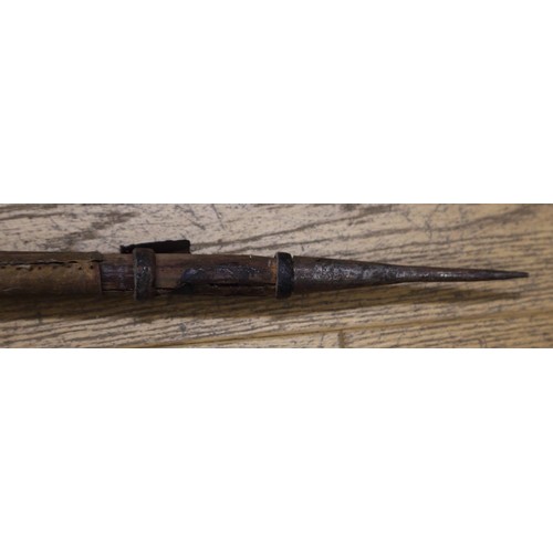 241 - A Pacific Islands palm wood long bow, 73