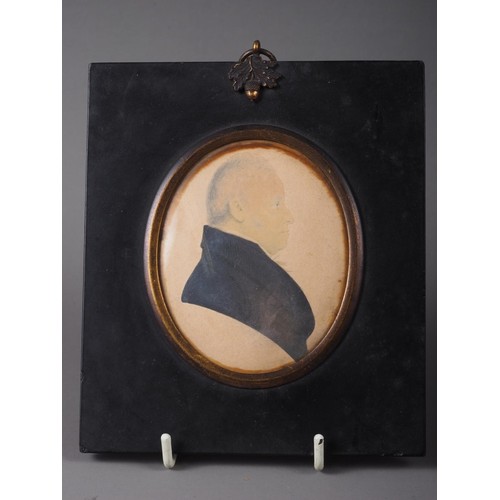 522 - A portrait miniature, inscribed verso Lady Hamilton, 7cm x 5.5cm, in ebonised frame (damages), a 19t... 