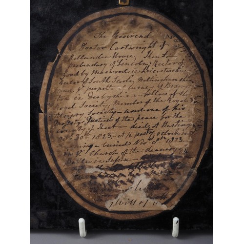 522 - A portrait miniature, inscribed verso Lady Hamilton, 7cm x 5.5cm, in ebonised frame (damages), a 19t... 