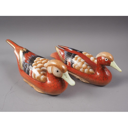 130 - Two Chinese Imari style model ducks, 14