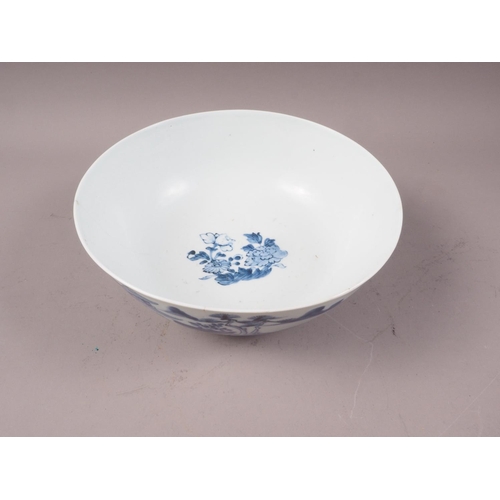 143 - A 19th century Chinese porcelain bowl, decorated buildings, 9 1/4