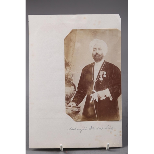 163 - A 19th century photograph of Sikh Maharaja Duleep Singh to one side and Reverend Robinson Duckworth