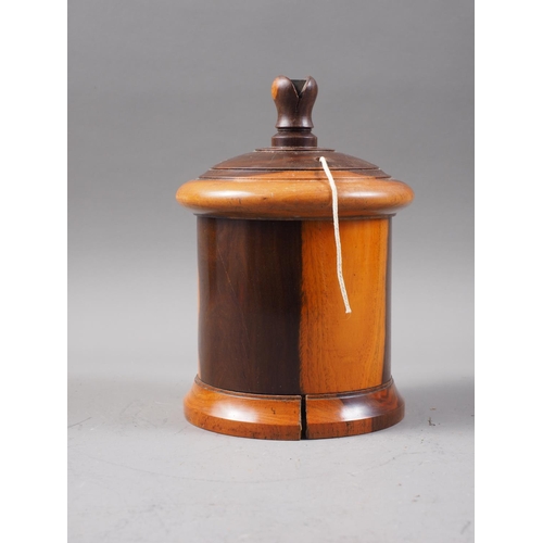 209 - A turned lignum vitae  string box, 8 1/2