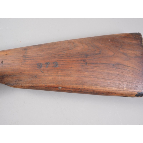 253 - An Indian percussion cap musket, stock numbered 973, barrel 37