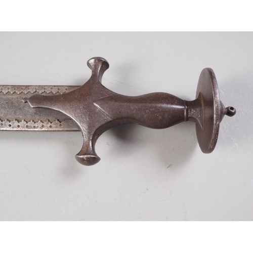 256 - A 19th century Indian Tulwar type sword, blade 27 3/4