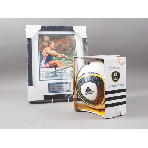 295 - A signed limited edition photograph of Steve Redgrave and an Adidas 