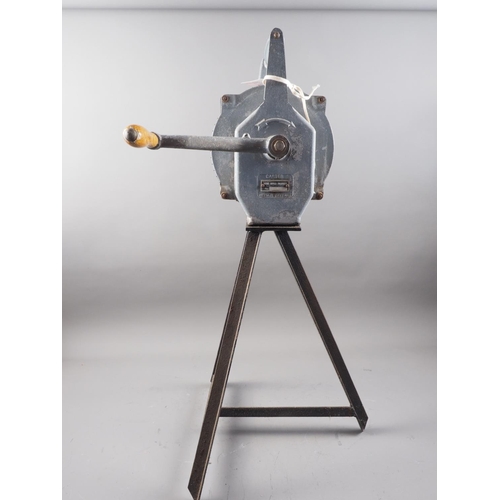 308 - A WWII Carter Nelson air raid siren, on painted metal tripod stand