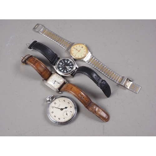 396 - A gentleman's Longines watch, a Pulsar watch and two other watches