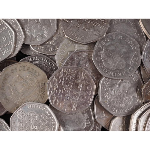 432 - A collection of modern 50-pence pieces, including a 2009 Kew Gardens 50-pence piece, Beatrix Potter,... 