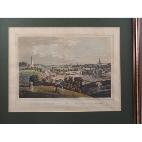 456 - An 18th century stipple engraving after Cosway, in gilt frame, and an aquatint view of Dublin, in gi... 