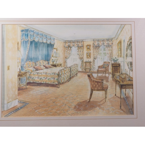 471 - A set of five early 20th century watercolour studies, interior decoration designs, 14