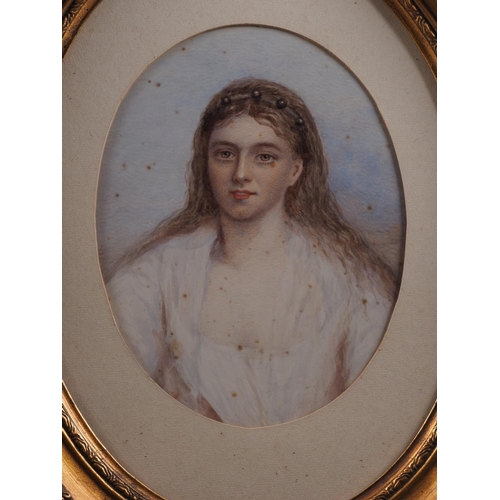 476 - D Turnbull, 25 1950: a pencil and watercolour sketch portrait of an unknown woman, 10 1/2