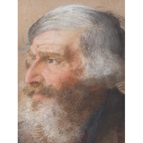 493 - English mid 19th century pastel study, portrait of a bearded gentleman, 14