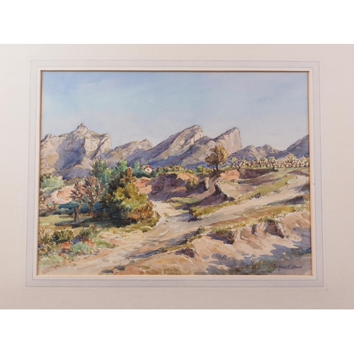 500 - Wilfred Rene Wood: watercolours and pen landscape study, 