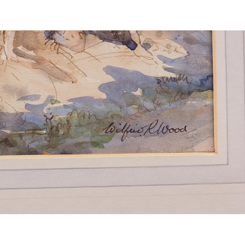 500 - Wilfred Rene Wood: watercolours and pen landscape study, 