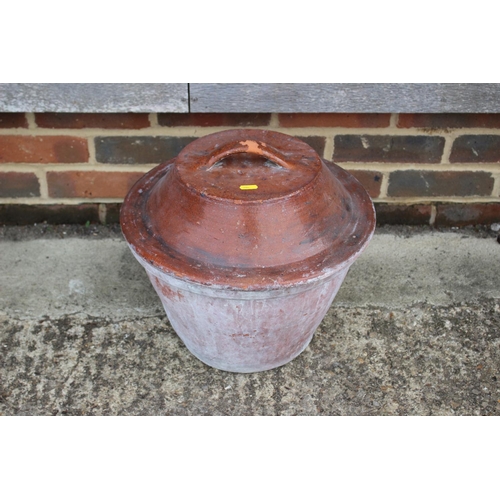 288 - A 19th century terracotta bread bin and cover, 16