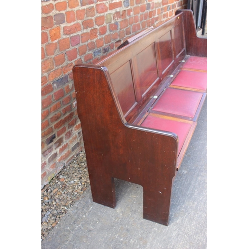 700 - A set of three mahogany four-box seat pews, by C Mellier & Co. 76