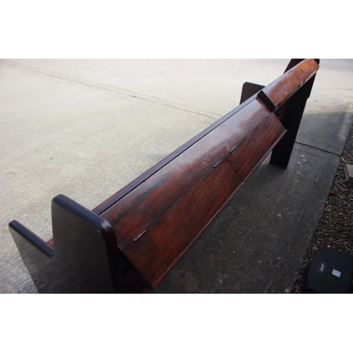 700 - A set of three mahogany four-box seat pews, by C Mellier & Co. 76