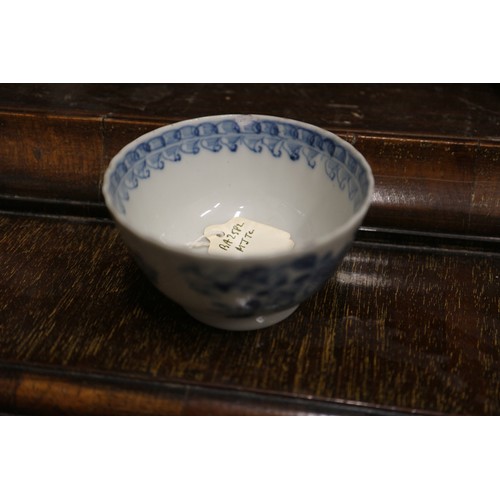 120 - A selection of Chinese export tea bowls, two similar saucers, a sparrow beak jug and a blanc de chin... 