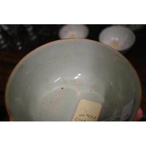 120 - A selection of Chinese export tea bowls, two similar saucers, a sparrow beak jug and a blanc de chin... 