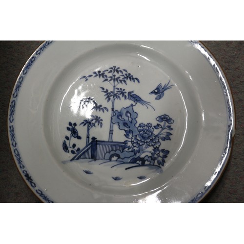 121 - Four Chinese porcelain blue and white plates, decorated various landscapes, 9